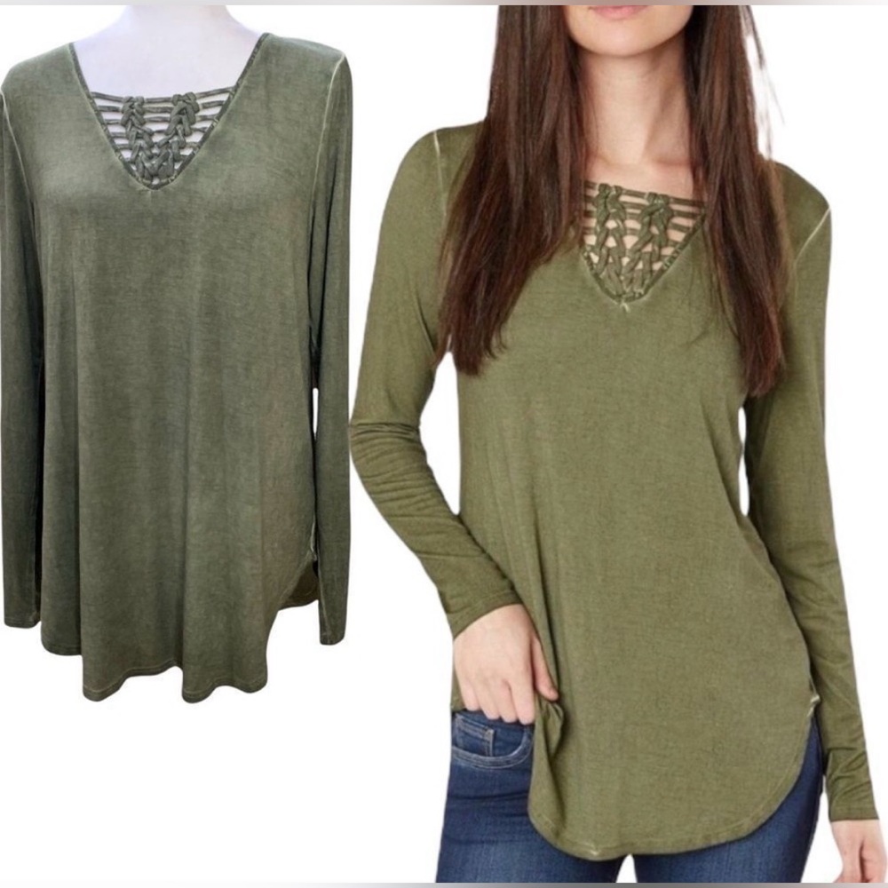 BKE Small Green Long Sleeve Shirt